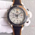 (OM)Swiss Replica Omega Seamaster Planet Ocean Black Rubber Strap Omega Seamaster 600m Watch White Dial Black Gummy Band